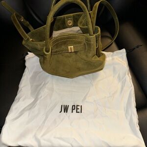 JE PEI Hana Mini Faux Suede Tote Bag - Dark Olive
